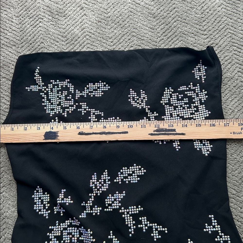 SHEIN BAE Rhinestone Floral Pattern Split Thigh Cami Dress Size Large - Picture 12 of 13